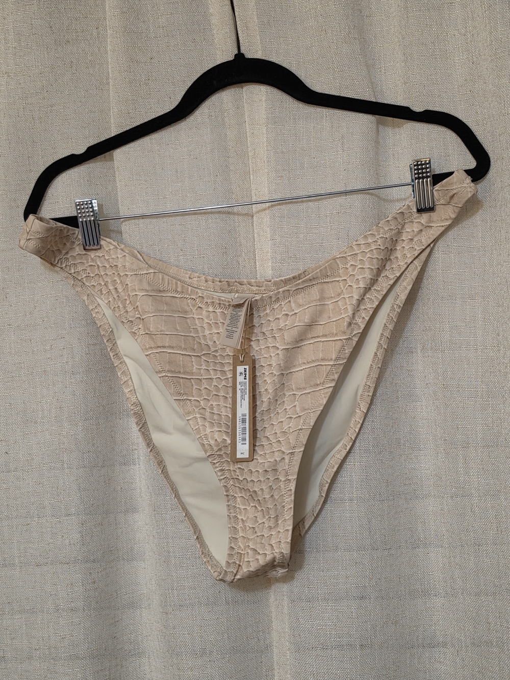 SKIMS Beige Croc-Texture Bikini Bottom
